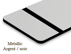 Signalétique acrylique métallisé Argent/noir