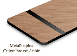 Signalétique acrylique métallisé plus Cuivre brossé/noir