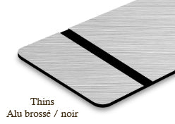 Signalétique thins Alu brossé / noir