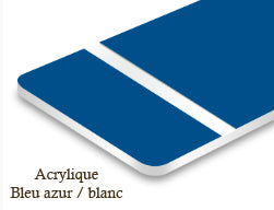 Signalétique acrylique Bleu azure/blanc