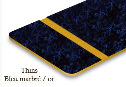 Signalétique thins Bleu marbré/blanc