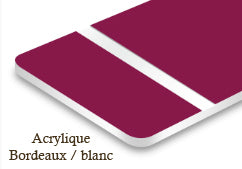 Signalétique acrylique Bordeaux/blanc