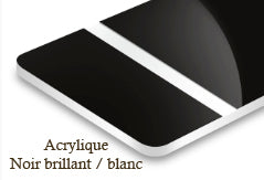 Signalétique acrylique Noir brillant/blanc