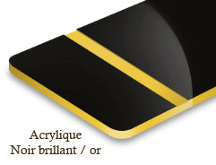 Signalétique acrylique Noir brillant/or