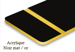 Signalétique acrylique Noir mat/or