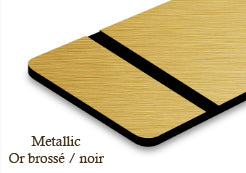 Signalétique acrylique métallisé Or brossé/noir