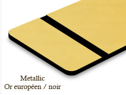 Signalétique acrylique métallisé Or européen/noir
