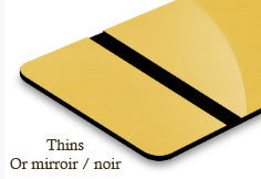 Signalétique thins Or mirroir/noir