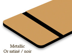 Signalétique acrylique métallisé Or satiné/noir