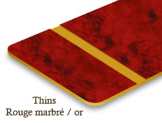 Signalétique thins Rouge marbré/blanc