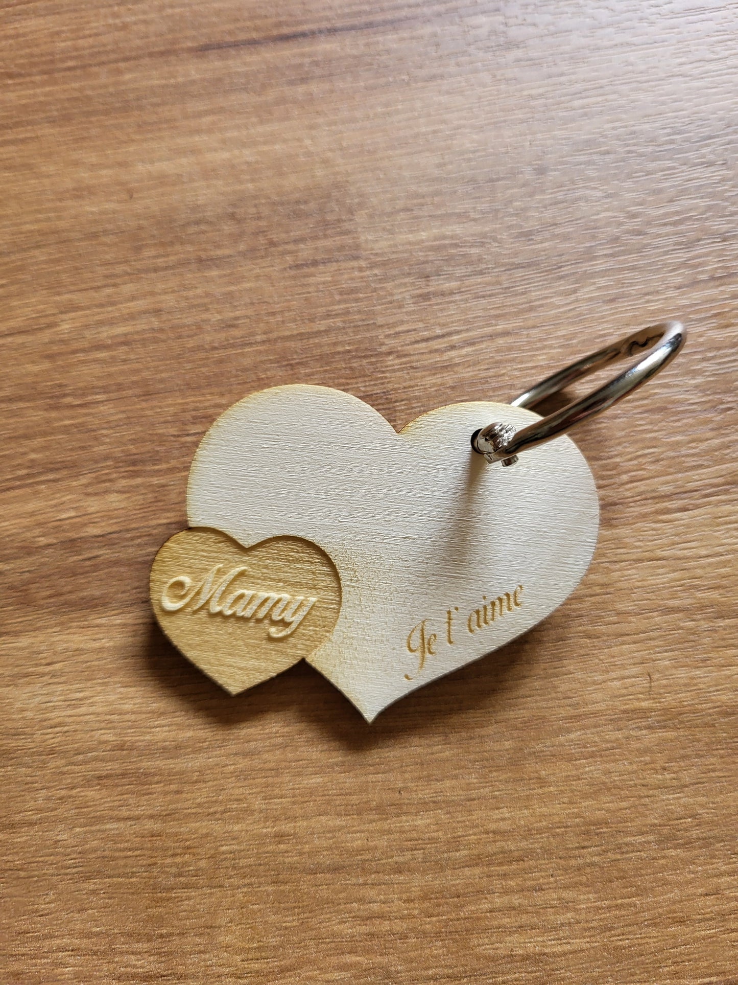 Porte Clef, motif double cœurs
