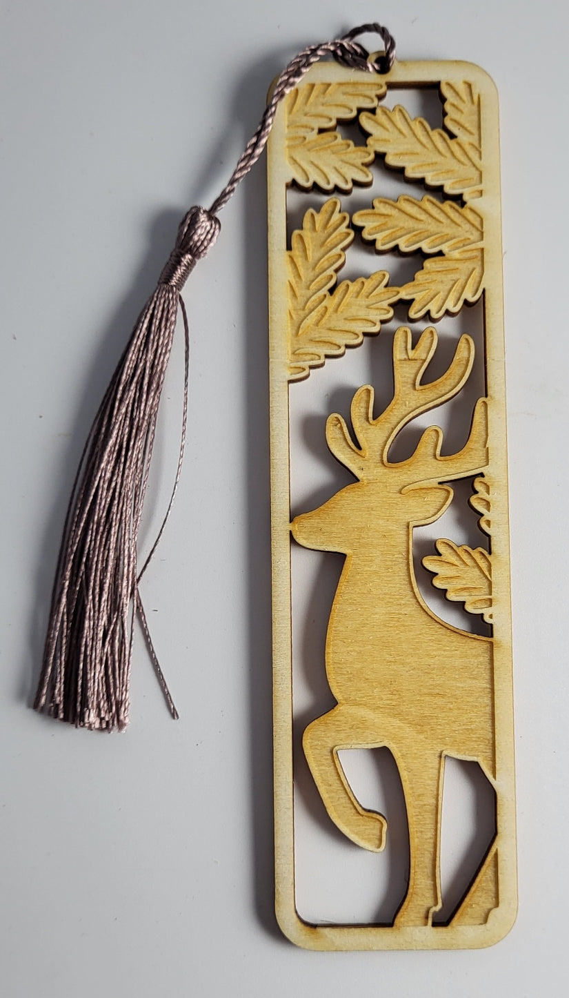 Marque page en bois thème hivers