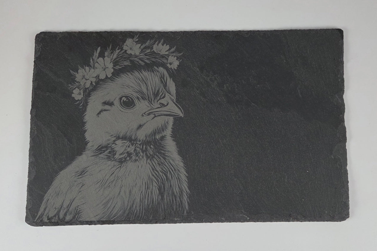 Planche en ardoise gravure poussin