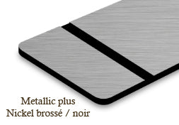 Signalétique acrylique métallisé plus Nickel brossé/noir