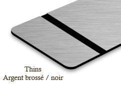 Signalétique thins Argent brossé/noir