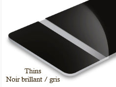 Signalétique thins Noir brillant/gris