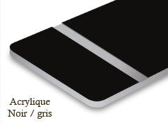 Signalétique acrylique Noir/gris