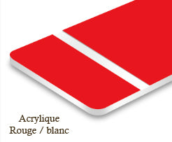 Signalétique acrylique Rouge/blanc